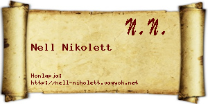 Nell Nikolett névjegykártya